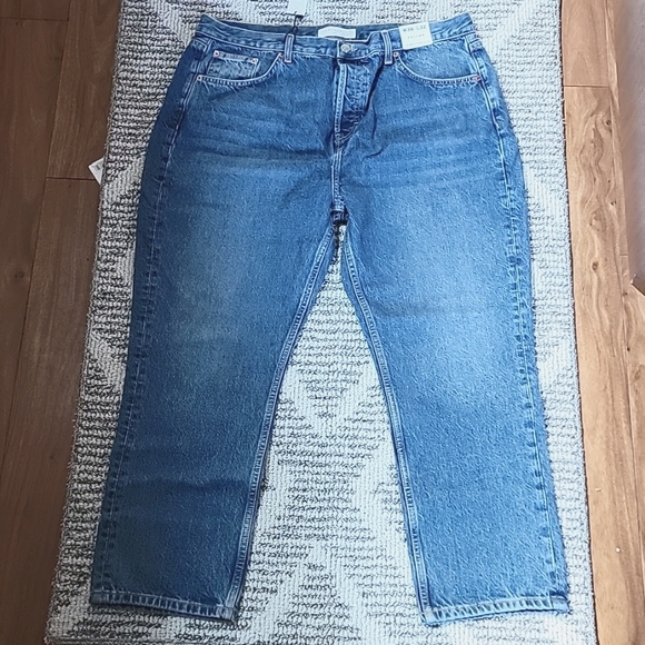 Topshop Plus Size Blue Editor Straight Leg Jeans Size 14 - Picture 2 of 8